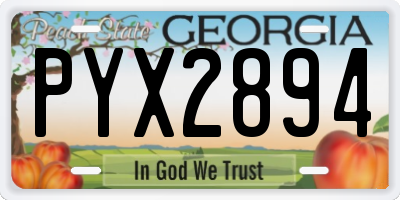 GA license plate PYX2894