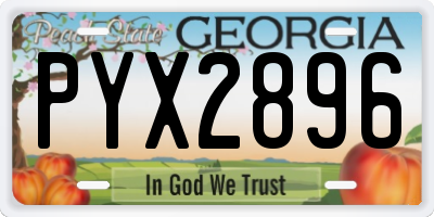 GA license plate PYX2896