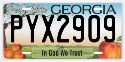 GA license plate PYX2909