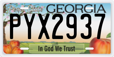 GA license plate PYX2937