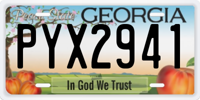 GA license plate PYX2941