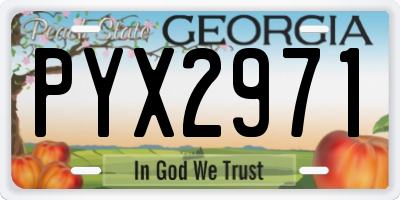 GA license plate PYX2971