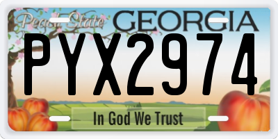 GA license plate PYX2974