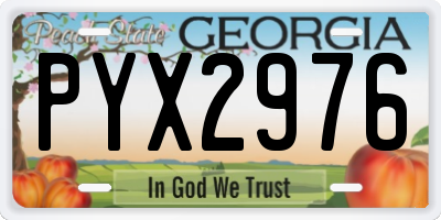 GA license plate PYX2976