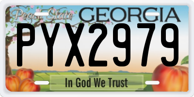 GA license plate PYX2979