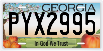GA license plate PYX2995