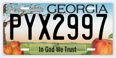 GA license plate PYX2997