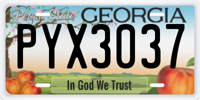 GA license plate PYX3037
