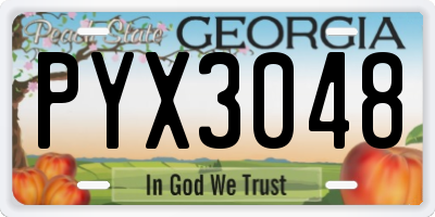 GA license plate PYX3048