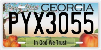 GA license plate PYX3055