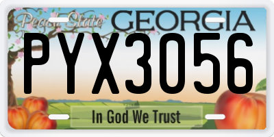 GA license plate PYX3056