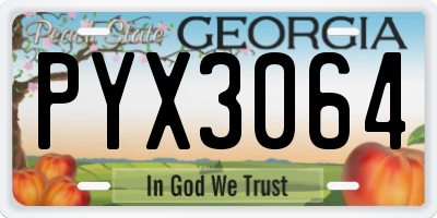 GA license plate PYX3064