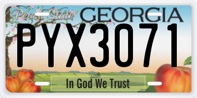 GA license plate PYX3071