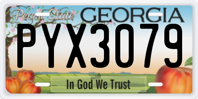 GA license plate PYX3079
