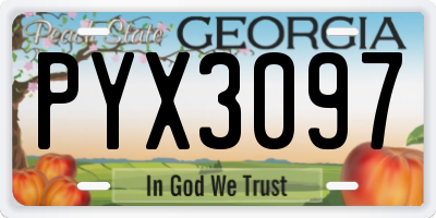 GA license plate PYX3097
