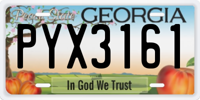GA license plate PYX3161