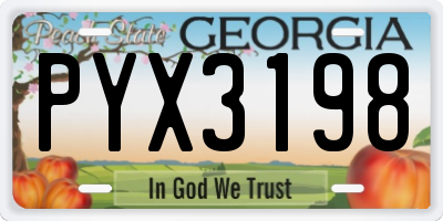 GA license plate PYX3198