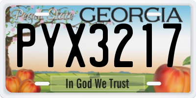 GA license plate PYX3217