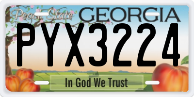 GA license plate PYX3224