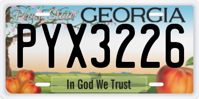 GA license plate PYX3226