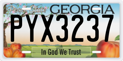 GA license plate PYX3237