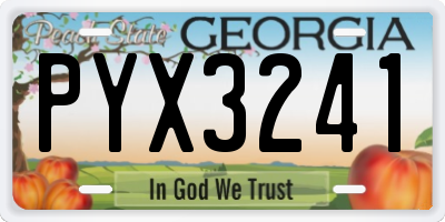 GA license plate PYX3241