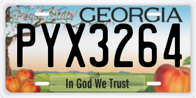 GA license plate PYX3264