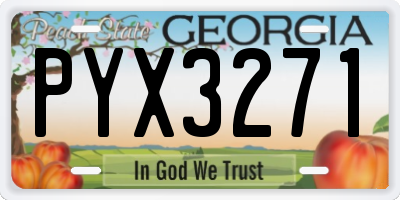 GA license plate PYX3271