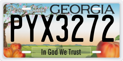 GA license plate PYX3272