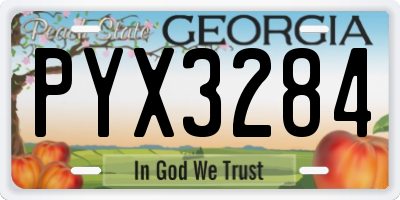 GA license plate PYX3284
