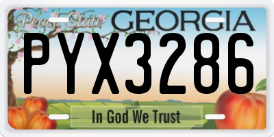 GA license plate PYX3286