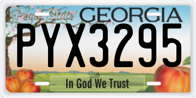 GA license plate PYX3295