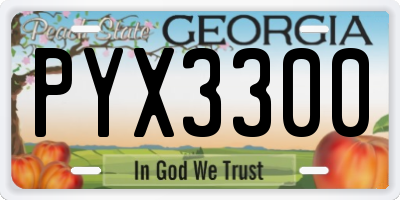 GA license plate PYX3300