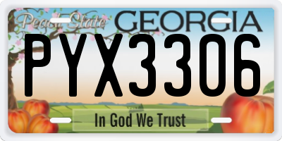 GA license plate PYX3306
