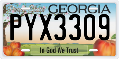 GA license plate PYX3309