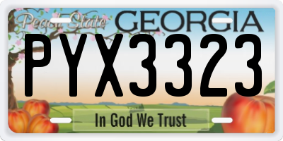 GA license plate PYX3323