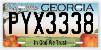 GA license plate PYX3338