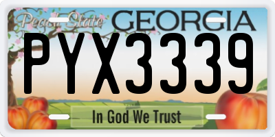 GA license plate PYX3339