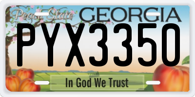 GA license plate PYX3350