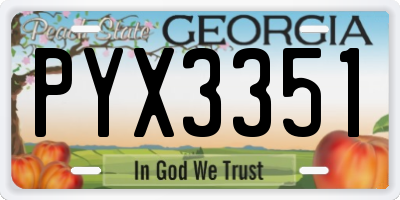 GA license plate PYX3351