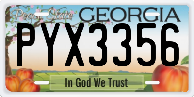 GA license plate PYX3356