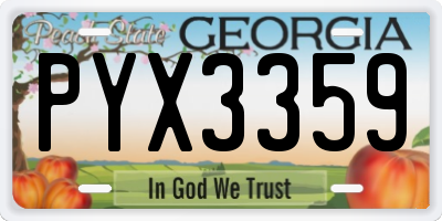 GA license plate PYX3359