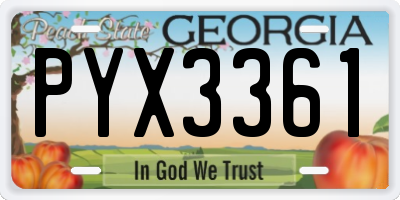 GA license plate PYX3361