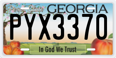 GA license plate PYX3370