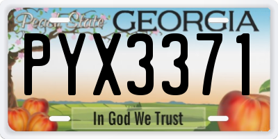 GA license plate PYX3371