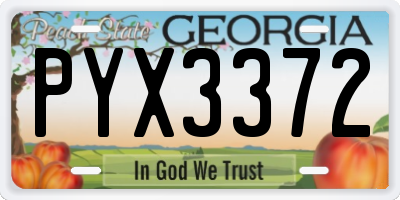 GA license plate PYX3372