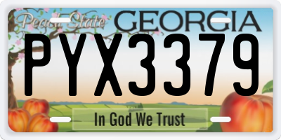 GA license plate PYX3379