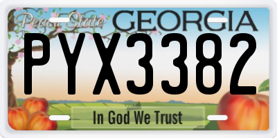 GA license plate PYX3382