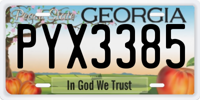 GA license plate PYX3385