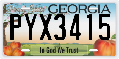 GA license plate PYX3415